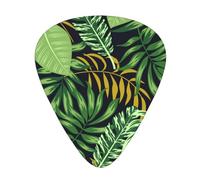 12 Pack Guitar Picks,Exotic Tropical Botanical Leaves 3 Different Thickness Guitar Pick Plectrums For Bass,Ukulele,Electric,Acoustic Guitar