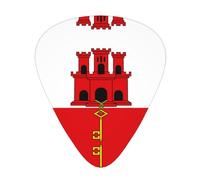 12 Pack Guitar Picks Flag of Gibraltar Print Plectrums With Organizer Storage Box Thin Medium Heavy, For Guitar Bass