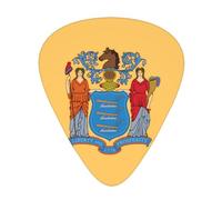 12 Pack Guitar Picks Flag of New Jersey Print Plectrums With Organizer Storage Box Thin Medium Heavy, For Guitar Bass