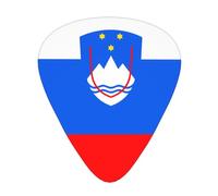 12 Pack Guitar Picks Flag of Slovenia Print Plectrums With Organizer Storage Box Thin Medium Heavy, For Guitar Bass