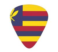 12 Pack Guitar Picks Flag of the Kingdom of Hawaii Print Plectrums With Organizer Storage Box Thin Medium Heavy, For Guitar Bass