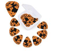 12 Pack Guitar Picks for Acoustic Guitar with Organizer Storage Box,Bass Pick 0.46 mm 0.71 mm 0.96 mm Guitar Pick Halloween Witch Flying Celluloid plectrums Guitar Accessories