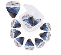 12 Pack Guitar Picks for Acoustic Guitar with Organizer Storage Box,Bass Pick 0.46 mm 0.71 mm 0.96 mm Guitar Pick Alps Panorama Celluloid plectrums Guitar Accessories