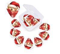 12 Pack Guitar Picks for Acoustic Guitar with Organizer Storage Box,Bass Pick 0.46 mm 0.71 mm 0.96 mm Guitar Pick Santa Hat Gift and Merry Christmas Celluloid plectrums Guitar Accessories