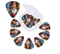 12 Pack Guitar Picks for Acoustic Guitar with Organizer Storage Box,Bass Pick 0.46 mm 0.71 mm 0.96 mm Guitar Pick Colorful Gnomes Celluloid plectrums Guitar Accessories