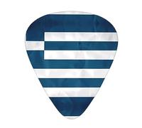 12 Pack Guitar Picks greek flag Print Plectrums With Organizer Storage Box Thin Medium Heavy, For Guitar Bass