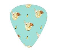 12 Pack Guitar Picks Honey Sundae Print Plectrums With Organizer Storage Box Thin Medium Heavy, For Guitar Bass