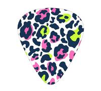 12 Pack Guitar Picks,Neon Leopard 80s 90s 3 Different Thickness Guitar Pick Plectrums For Bass,Ukulele,Electric,Acoustic Guitar