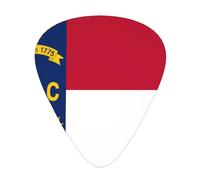 12 Pack Guitar Picks North Dakota Flag Print Plectrums With Organizer Storage Box Thin Medium Heavy, For Guitar Bass