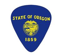 12 Pack Guitar Picks Oregon State Flag Print Plectrums With Organizer Storage Box Thin Medium Heavy, For Guitar Bass