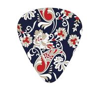 12 Pack Guitar Picks,Paisley Indian Pattern 3 Different Thickness Guitar Pick Plectrums For Bass,Ukulele,Electric,Acoustic Guitar