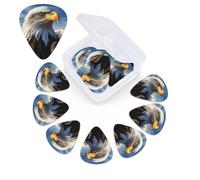 12 Pack Guitar Picks Personalized Guitar Picks with Organizer Storage Box Guitar Plectrum American Bald Eagle Guitar Pick Set Guitar Accessories for Bass Electric Ukulele Guitar Players