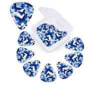 12 Pack Guitar Picks Personalized Guitar Picks with Organizer Storage Box Guitar Plectrum Blue Butterflies Guitar Pick Set Guitar Accessories for Bass Electric Ukulele Guitar Players