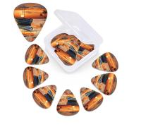 12 Pack Guitar Picks Personalized Guitar Picks with Organizer Storage Box Guitar Plectrum Boat on the beach at sunset Guitar Pick Set Guitar Accessories for Bass Electric Ukulele Guitar Players