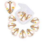 12 Pack Guitar Picks Personalized Guitar Picks with Organizer Storage Box Guitar Plectrum Cartoon giraffe and flowers Guitar Pick Set Guitar Accessories for Bass Electric Ukulele Guitar Players
