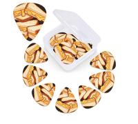 12 Pack Guitar Picks Personalized Guitar Picks with Organizer Storage Box Guitar Plectrum Cheese Sandwiches Guitar Pick Set Guitar Accessories for Bass Electric Ukulele Guitar Players