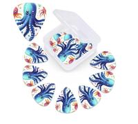 12 Pack Guitar Picks Personalized Guitar Picks with Organizer Storage Box Guitar Plectrum Colorful Squid Octopus Guitar Pick Set Guitar Accessories for Bass Electric Ukulele Guitar Players