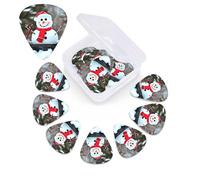 12 Pack Guitar Picks Personalized Guitar Picks with Organizer Storage Box Guitar Plectrum Cute Snowman Guitar Pick Set Guitar Accessories for Bass Electric Ukulele Guitar Players