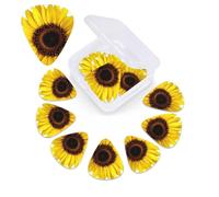 12 Pack Guitar Picks Personalized Guitar Picks with Organizer Storage Box Guitar Plectrum Flower Sunflower Guitar Pick Set Guitar Accessories for Bass Electric Ukulele Guitar Players