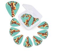 12 Pack Guitar Picks Personalized Guitar Picks with Organizer Storage Box Guitar Plectrum Funny Giraffe Art Guitar Pick Set Guitar Accessories for Bass Electric Ukulele Guitar Players