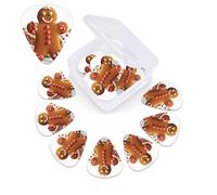 12 Pack Guitar Picks Personalized Guitar Picks with Organizer Storage Box Guitar Plectrum Gingerbread Man Candy Guitar Pick Set Guitar Accessories for Bass Electric Ukulele Guitar Players