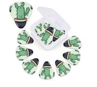 12 Pack Guitar Picks Personalized Guitar Picks with Organizer Storage Box Guitar Plectrum Green cactus Guitar Pick Set Guitar Accessories for Bass Electric Ukulele Guitar Players