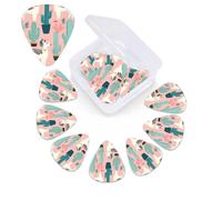 12 Pack Guitar Picks Personalized Guitar Picks with Organizer Storage Box Guitar Plectrum Llama Cactus Guitar Pick Set Guitar Accessories for Bass Electric Ukulele Guitar Players