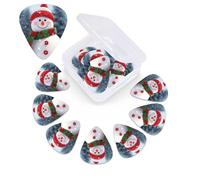12 Pack Guitar Picks Personalized Guitar Picks with Organizer Storage Box Guitar Plectrum Merry Christmas With Happy Snowman Guitar Pick Set Guitar Accessories for Bass Electric Ukulele Guitar Players