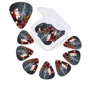 12 Pack Guitar Picks Personalized Guitar Picks with Organizer Storage Box Guitar Plectrum Merry Christmas Santa's gift Guitar Pick Set Guitar Accessories for Bass Electric Ukulele Guitar Players