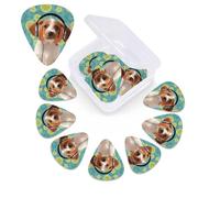 12 Pack Guitar Picks Personalized Guitar Picks with Organizer Storage Box Guitar Plectrum Puppy with headphones Guitar Pick Set Guitar Accessories for Bass Electric Ukulele Guitar Players