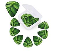 12 Pack Guitar Picks Personalized Guitar Picks with Organizer Storage Box Guitar Plectrum Summer green leaves Guitar Pick Set Guitar Accessories for Bass Electric Ukulele Guitar Players