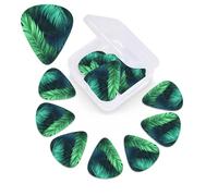 12 Pack Guitar Picks Personalized Guitar Picks with Organizer Storage Box Guitar Plectrum Tropical Palm Leaves Guitar Pick Set Guitar Accessories for Bass Electric Ukulele Guitar Players