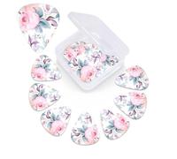 12 Pack Guitar Picks Personalized Guitar Picks with Organizer Storage Box Guitar Plectrum Watercolor Floral Pattern Guitar Pick Set Guitar Accessories for Bass Electric Ukulele Guitar Players