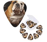12 Pack Guitar Picks Personalized Guitar Plectrums 3 Different Thickness,4Pcs 0.46mm, 4Pcs 0.71mm, 4Pcs 0.96mm English-Bulldog Guitars Picks Electric Guitars Bass Pick Accessories