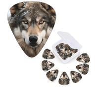 12 Pack Guitar Picks Personalized Guitar Plectrums 3 Different Thickness,4Pcs 0.46mm, 4Pcs 0.71mm, 4Pcs 0.96mm Lmage of wolf in the snow Guitars Picks Electric Guitars Bass Pick Accessories