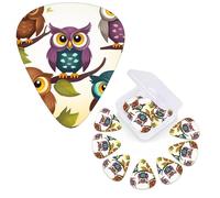 12 Pack Guitar Picks Personalized Guitar Plectrums 3 Different Thickness,4Pcs 0.46mm, 4Pcs 0.71mm, 4Pcs 0.96mm Owls Birds Guitars Picks Electric Guitars Bass Pick Accessories