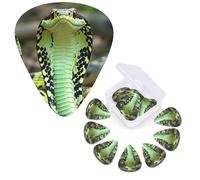12 Pack Guitar Picks Personalized Guitar Plectrums 3 Different Thickness,4Pcs 0.46mm, 4Pcs 0.71mm, 4Pcs 0.96mm Cobra Snake Guitars Picks Electric Guitars Bass Pick Accessories