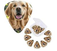 12 Pack Guitar Picks Personalized Guitar Plectrums 3 Different Thickness,4Pcs 0.46mm, 4Pcs 0.71mm, 4Pcs 0.96mm Golden retriever Guitars Picks Electric Guitars Bass Pick Accessories