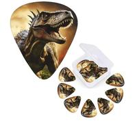 12 Pack Guitar Picks Personalized Guitar Plectrums 3 Different Thickness,4Pcs 0.46mm, 4Pcs 0.71mm, 4Pcs 0.96mm Dinosaur in the Forest Guitars Picks Electric Guitars Bass Pick Accessories