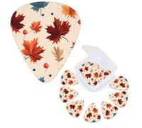 12 Pack Guitar Picks Personalized Guitar Plectrums 3 Different Thickness,4Pcs 0.46mm, 4Pcs 0.71mm, 4Pcs 0.96mm Fall Maple Leaf Guitars Picks Electric Guitars Bass Pick Accessories