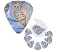 12 Pack Guitar Picks Personalized Guitar Plectrums 3 Different Thickness,4Pcs 0.46mm, 4Pcs 0.71mm, 4Pcs 0.96mm DNA Genetic Helix Guitars Picks Electric Guitars Bass Pick Accessories