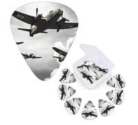 12 Pack Guitar Picks Personalized Guitar Plectrums 3 Different Thickness,4Pcs 0.46mm, 4Pcs 0.71mm, 4Pcs 0.96mm World War Guitars Picks Electric Guitars Bass Pick Accessories