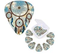 12 Pack Guitar Picks Personalized Guitar Plectrums 3 Different Thickness,4Pcs 0.46mm, 4Pcs 0.71mm, 4Pcs 0.96mm Native American Dream Catcher Guitars Picks Electric Guitars Bass Pick Accessories