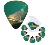 12 Pack Guitar Picks Personalized Guitar Plectrums 3 Different Thickness,4Pcs 0.46mm, 4Pcs 0.71mm, 4Pcs 0.96mm Underwater catfish Guitars Picks Electric Guitars Bass Pick Accessories