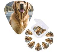 12 Pack Guitar Picks Personalized Guitar Plectrums 3 Different Thickness,4Pcs 0.46mm, 4Pcs 0.71mm, 4Pcs 0.96mm Golden Retrievers Guitars Picks Electric Guitars Bass Pick Accessories