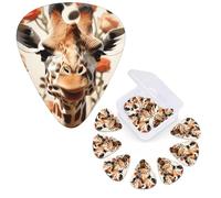 12 Pack Guitar Picks Personalized Guitar Plectrums 3 Different Thickness,4Pcs 0.46mm, 4Pcs 0.71mm, 4Pcs 0.96mm Giraffe standing among flowers Guitars Picks Electric Guitars Bass Pick Accessories