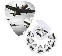 12 Pack Guitar Picks Personalized Guitar Plectrums 3 Different Thickness,4Pcs 0.46mm, 4Pcs 0.71mm, 4Pcs 0.96mm World War Guitars Picks Electric Guitars Bass Pick Accessories