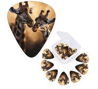 12 Pack Guitar Picks Personalized Guitar Plectrums 3 Different Thickness,4Pcs 0.46mm, 4Pcs 0.71mm, 4Pcs 0.96mm Two giraffes together Guitars Picks Electric Guitars Bass Pick Accessories