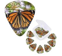 12 Pack Guitar Picks Personalized Guitar Plectrums 3 Different Thickness,4Pcs 0.46mm, 4Pcs 0.71mm, 4Pcs 0.96mm Monarch Butterflies Guitars Picks Electric Guitars Bass Pick Accessories