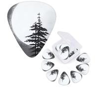 12 Pack Guitar Picks Personalized Guitar Plectrums 3 Different Thickness,4Pcs 0.46mm, 4Pcs 0.71mm, 4Pcs 0.96mm Moon Pine Tree Guitars Picks Electric Guitars Bass Pick Accessories